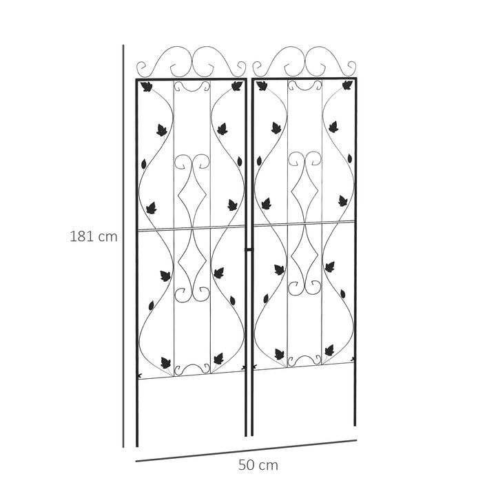 Metal Trellis Set: Leaf Design Plant Support Frames