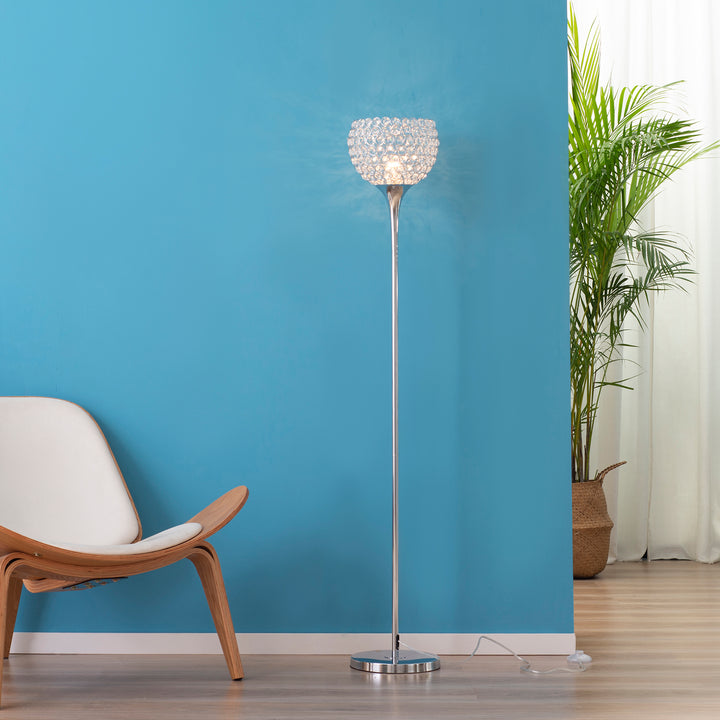 Modern Floor Lamp with K9 Crystal Lampshade