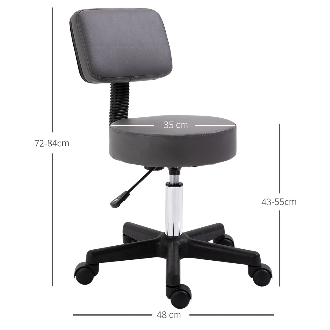 Beautician's Swivel Salon Chair w/ Padded Seat Back 5 Wheels Adjustable Height Salon Hairdressers Tattoo Spa Rolling Cushion