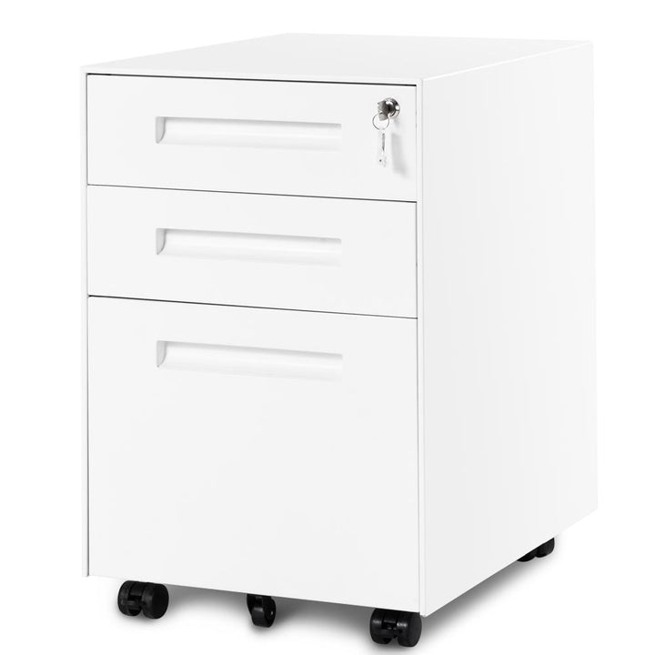 3 Drawer Mobile File Cabinet with Lockable Drawers and Casters