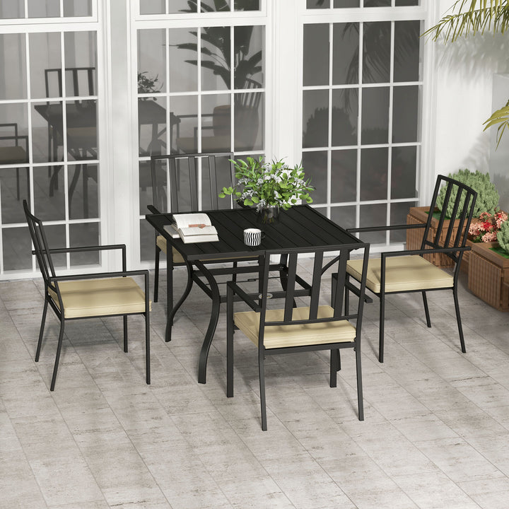 5-Piece Outdoor Dining Set with Cushions