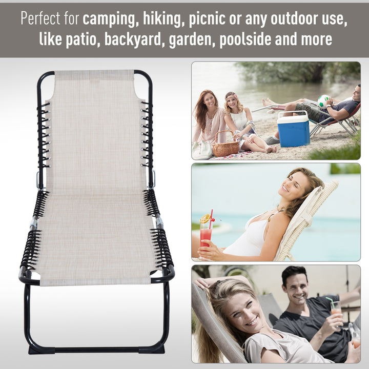 Folding Chaise Lounge Chair Reclining Garden Sun Lounger with 4-Position Adjustable Backrest for Patio