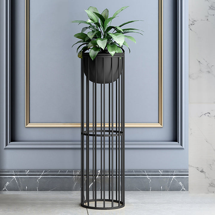 600mm Black Plant Pot Indoor Modern Metal Planter with Stand for Living Room