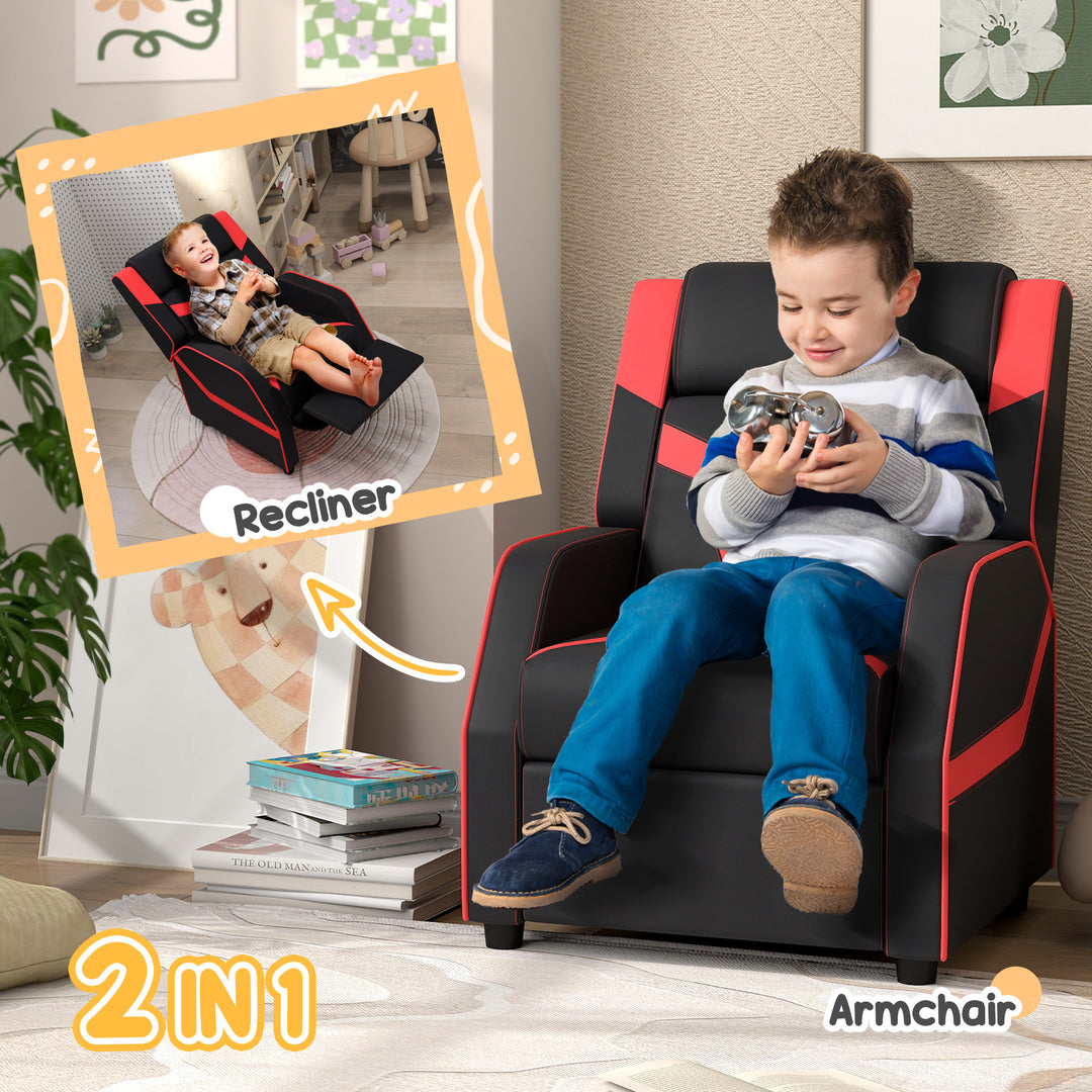 2 in 1 Kids Chair Recliner with Backrest