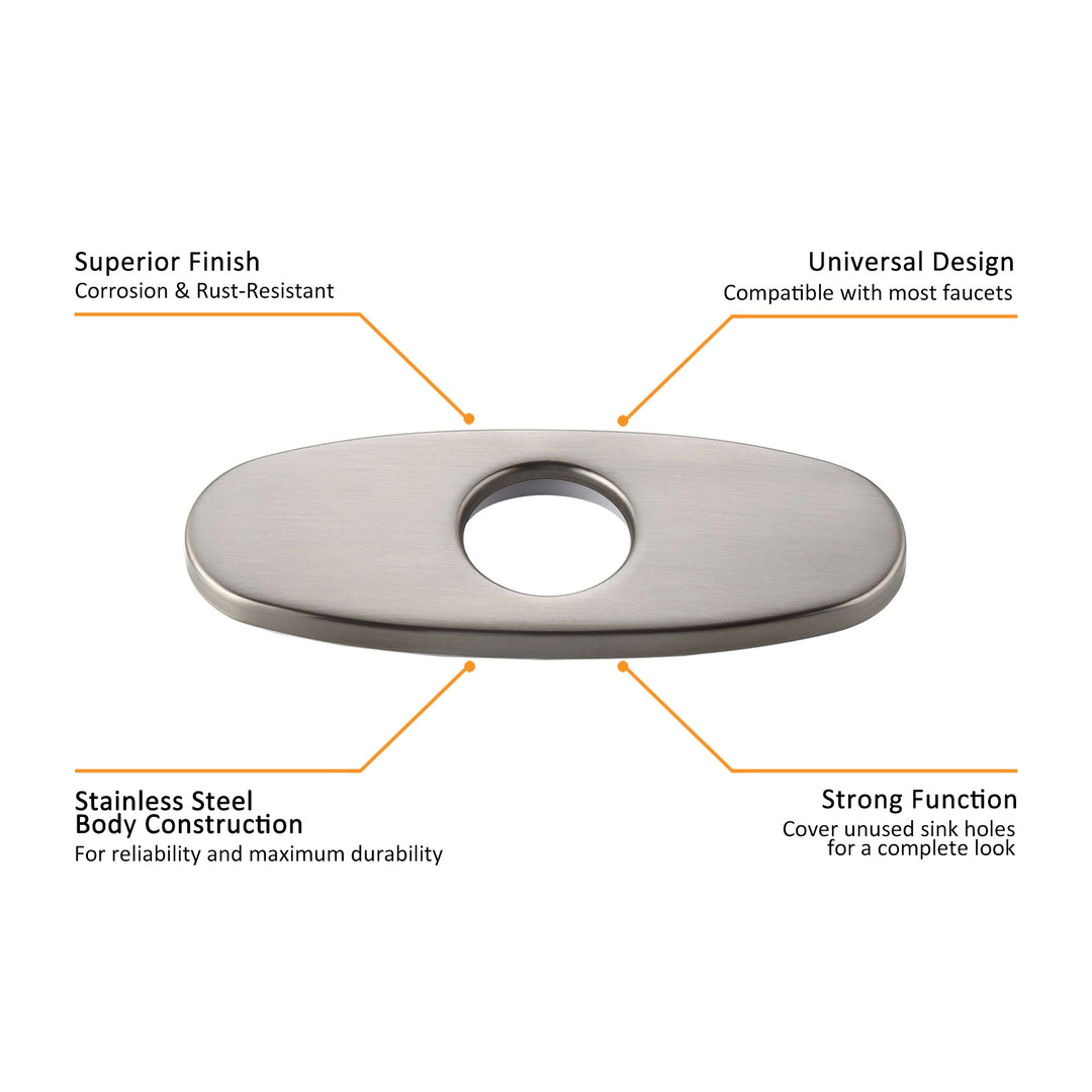 Modern 100mm Deck Plate Escutcheon for Monobloc Tap Installation Stainless Steel