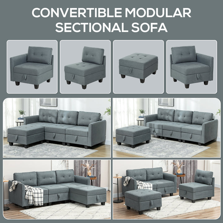 L Shape Modular Sofa with Storage