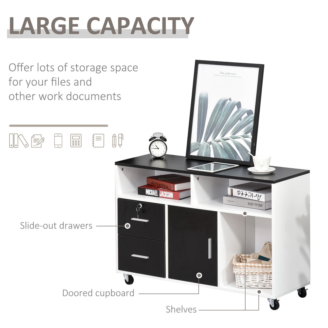 Mobile File Cabinet Home Office Lateral Filing Cabinet