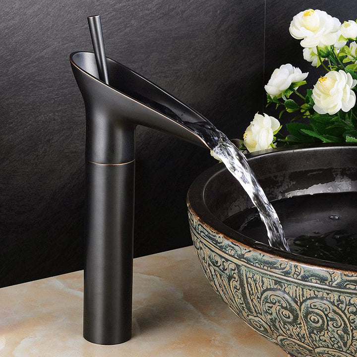 1000mm Floating Ceramic Sink & Stone Top in Black & Mixer Tap