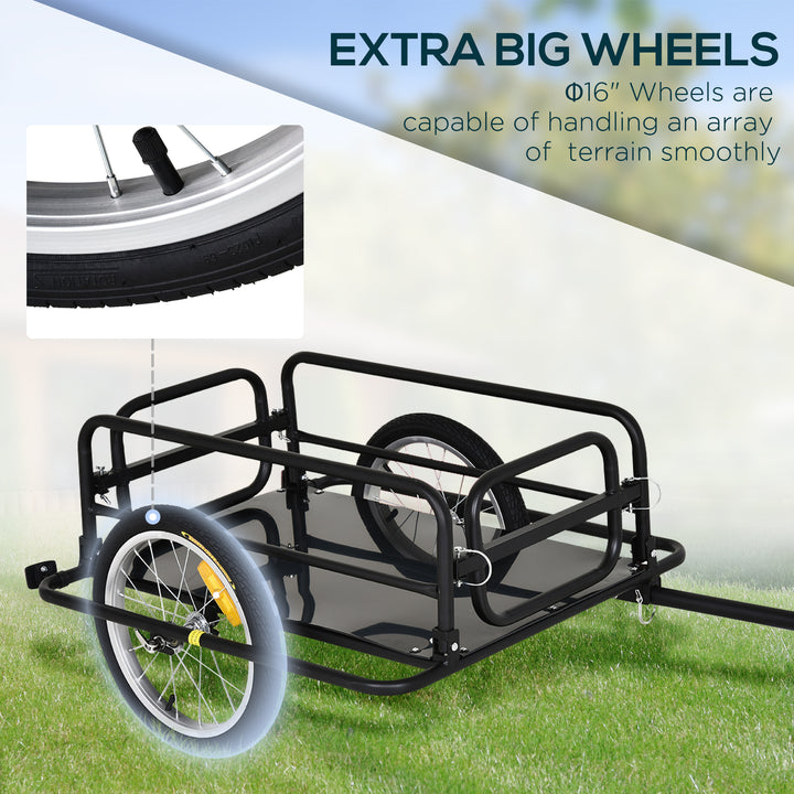 Bike Cargo Trailer in Steel Frame-Black