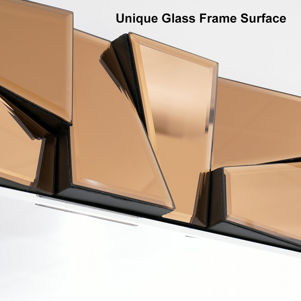 800mm x 1600mm Oversized Glam Rectangle Full Length Floor Mirror with Amber Glass Frame