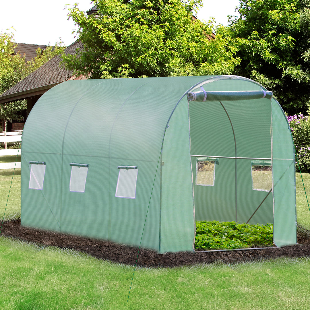 Walk in Polytunnel Outdoor Garden Greenhouse with Windows and Door (3 x 2M)