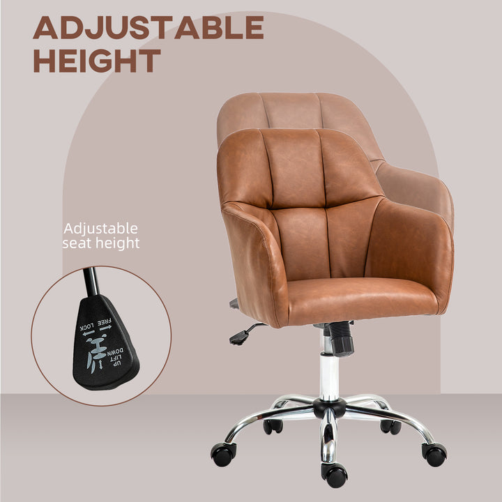 HOMCOM Leather Swivel Chair, Brown