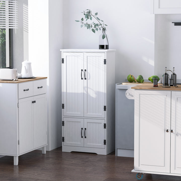 Accent Floor Storage Cabinet Kitchen Pantry with Adjustable Shelves and 2 Lower Doors