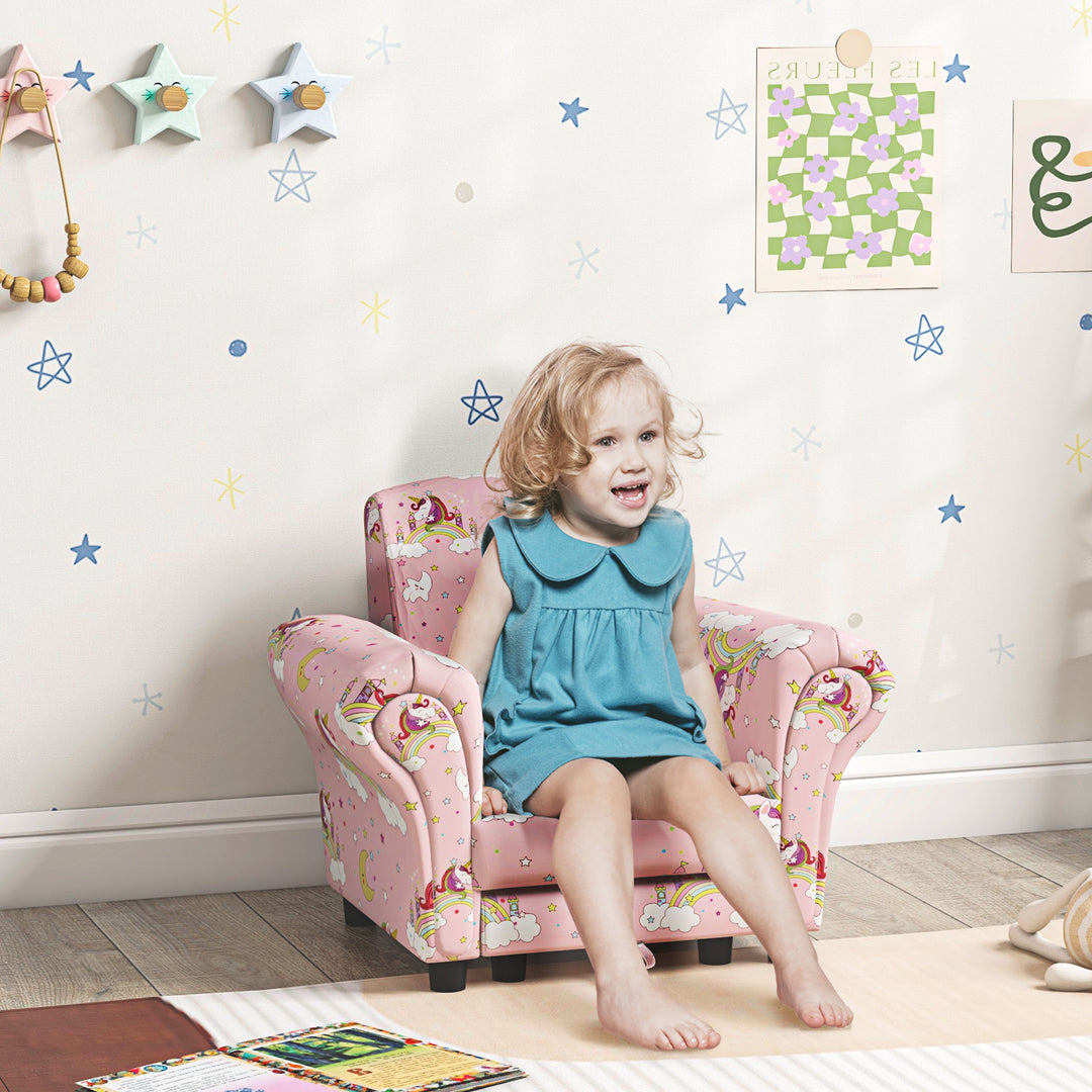 2 Piece Kids Sofa Set with Unicorn Design