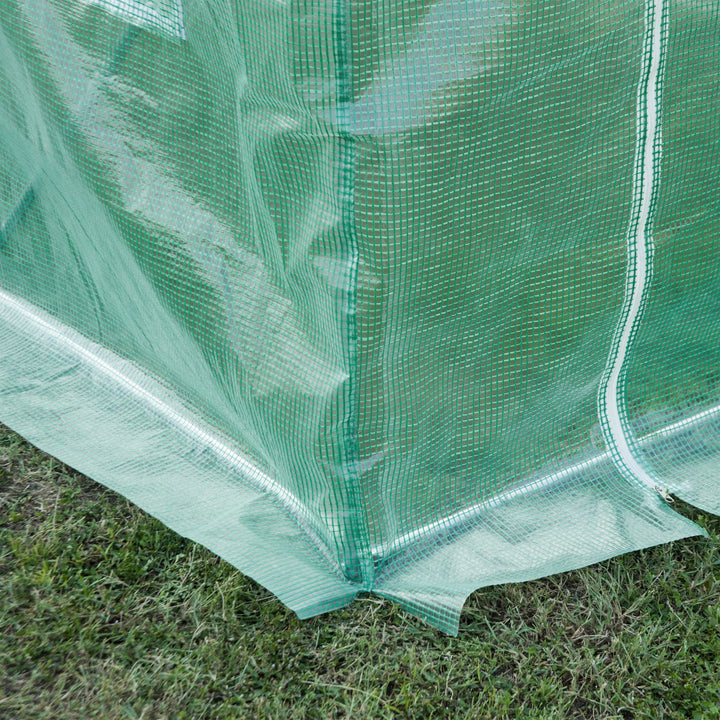 10x7ft Greenhouse Replacement Cover Winter Garden Plant PE Cover for Tunnel Walk-in Greenhouse with Roll-up Windows Door Outdoor