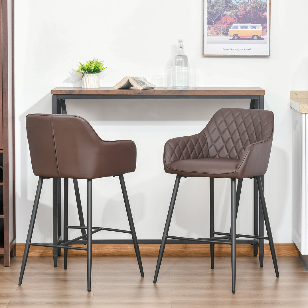 Set of 2 Bar Chair With Backs Retro