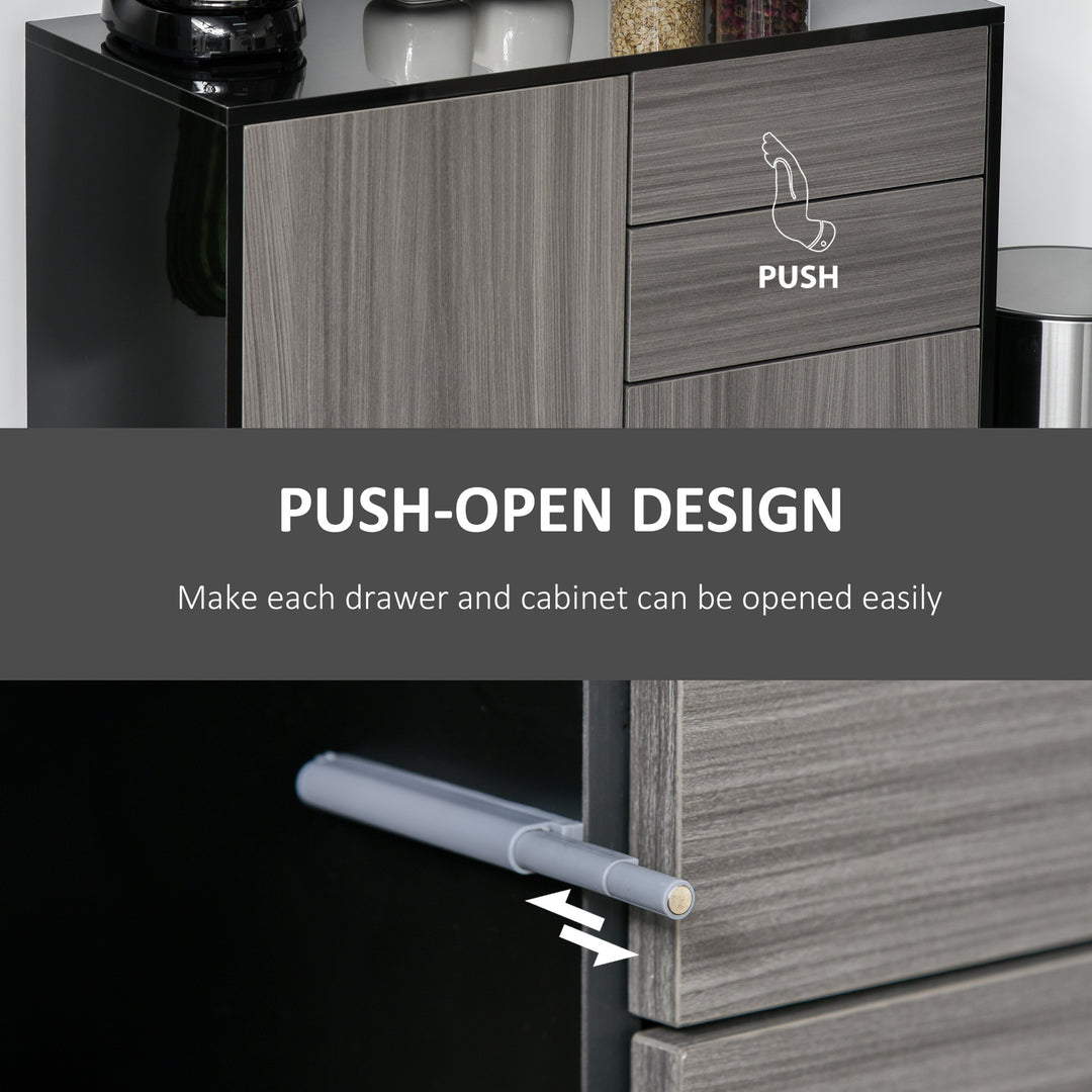 Modern Stylish Freestanding Push-Open Design Cabinet with 2 Drawer