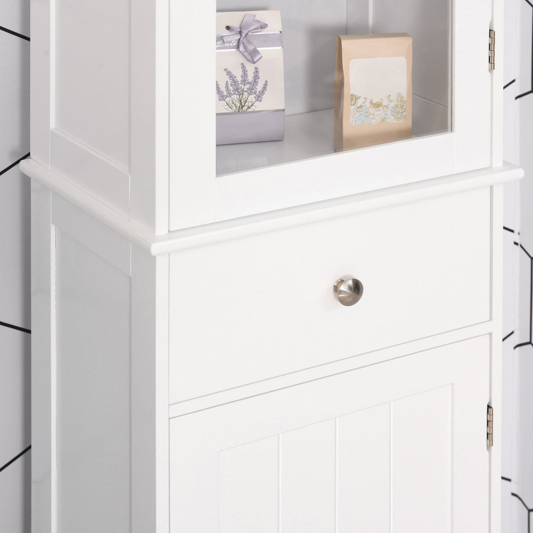 Kleankin Bathroom Storage Cabinet with 3-Tier Shelf & Drawer