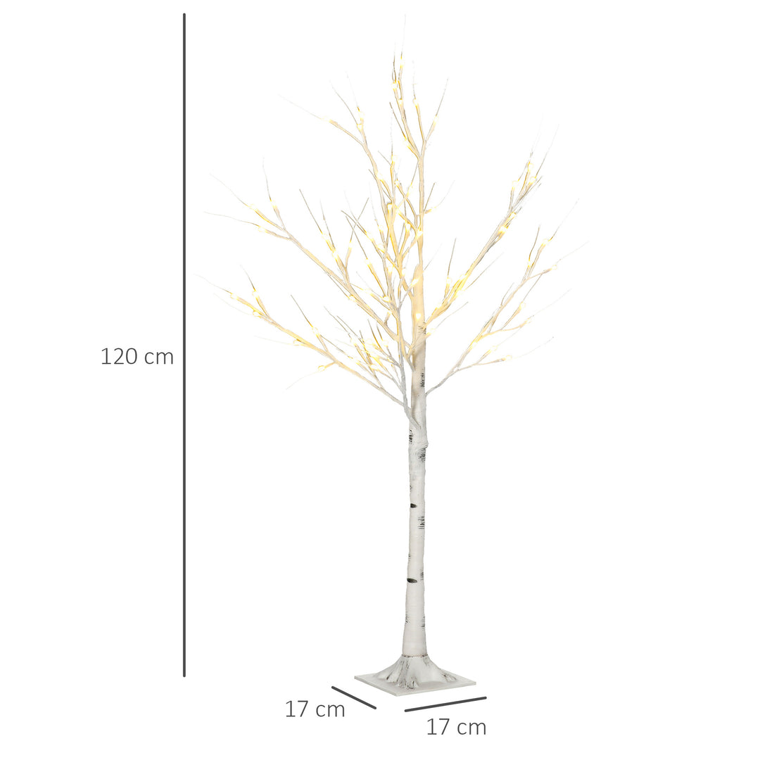 4ft Artificial White Birch Tree Light with 72 Warm White Pre-Lit LED Light for Indoor and Covered Outdoor Use