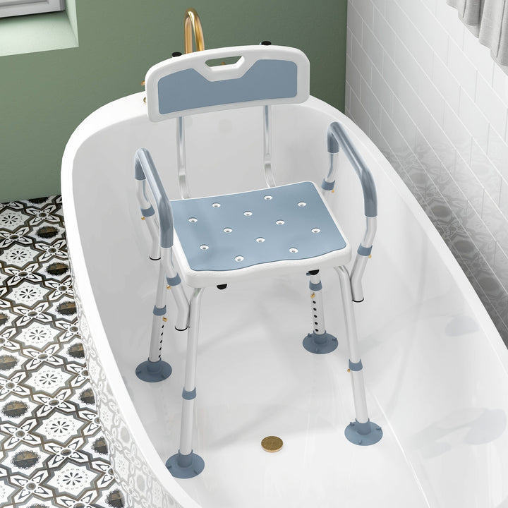 EVA Padded Bath Stool with Back and Arms