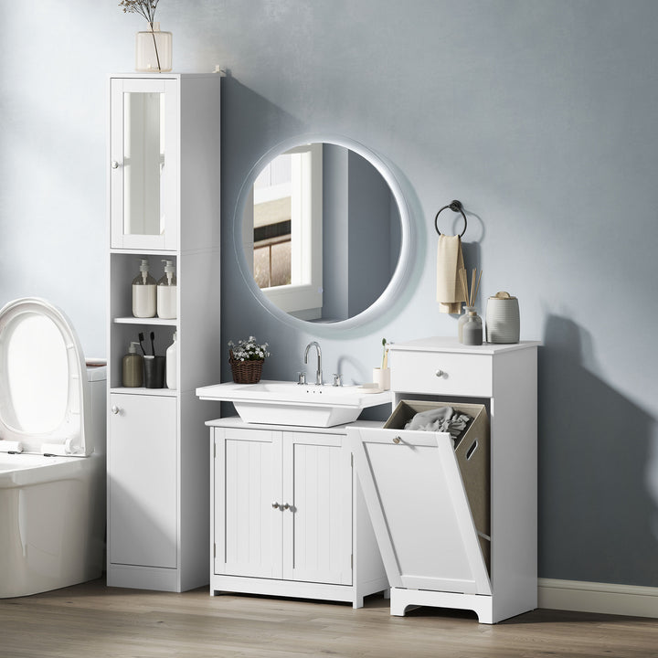 HOMCOM Bathroom Cabinet with Laundry Basket