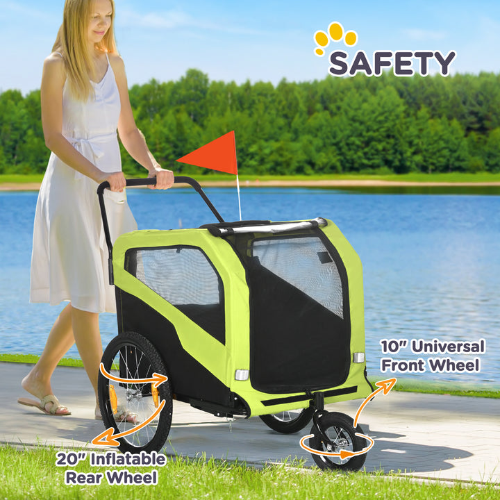 2 in 1 Dog Bike Trailer Pet Stroller for Large Dogs w/ Hitch