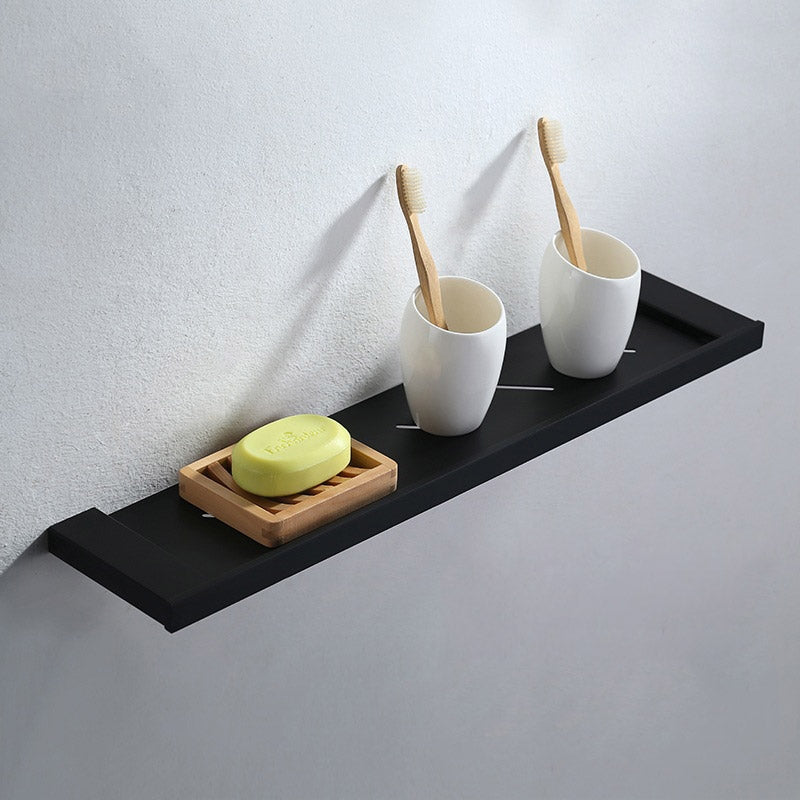 Tierney Modern Stainless Steel Matte Black Bathroom Shelf Wall Mounted