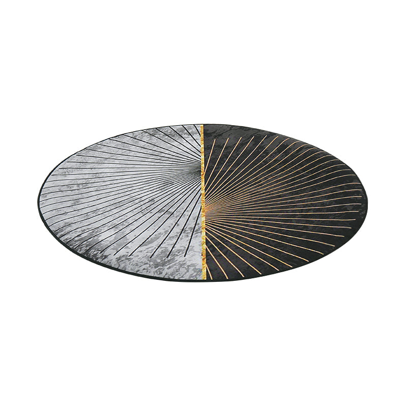 1200m x 1200mm Modern Abstract Gray & Gold Mix Colours Round Area Rug Decorative Carpet