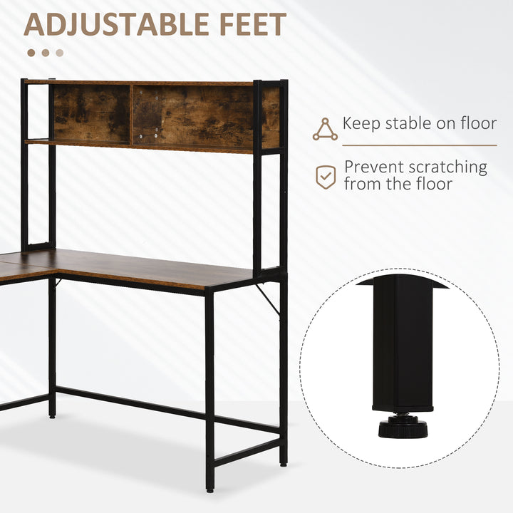 HOMCOM Industrial L-Shaped Desk