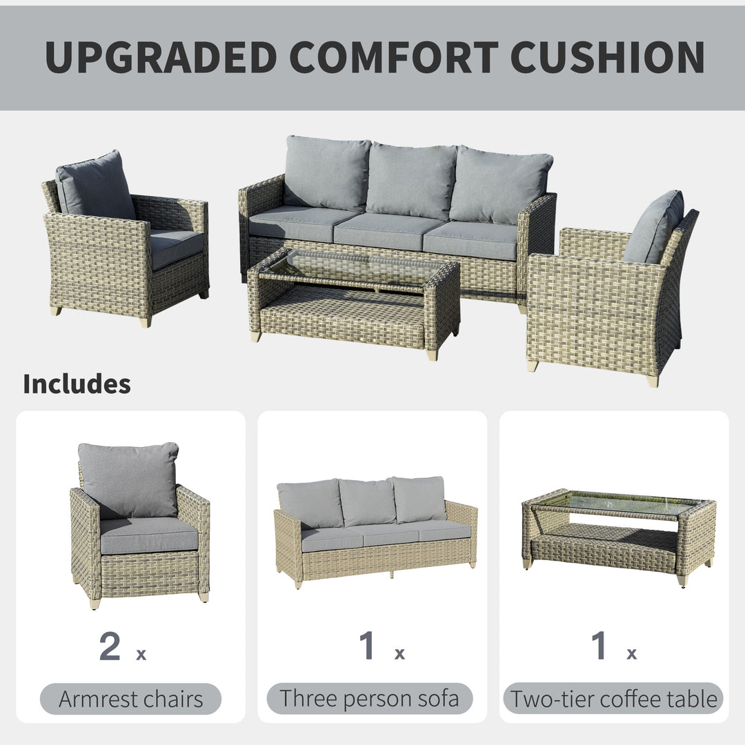 5-Seater Patio Wicker Sofa Set