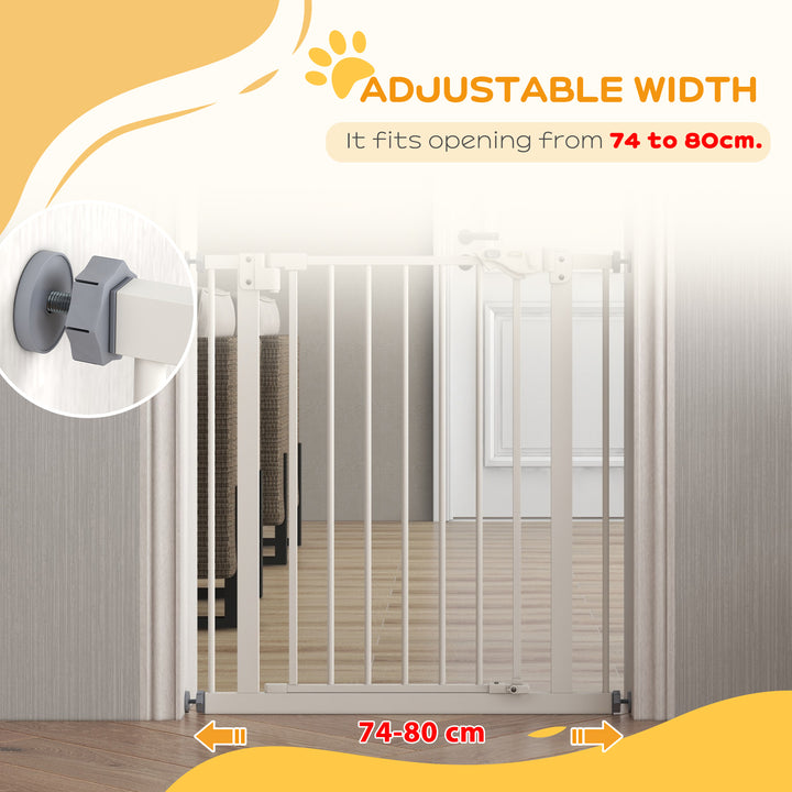 Adjustable Pet Gate: Metal Safety Barrier for Dogs