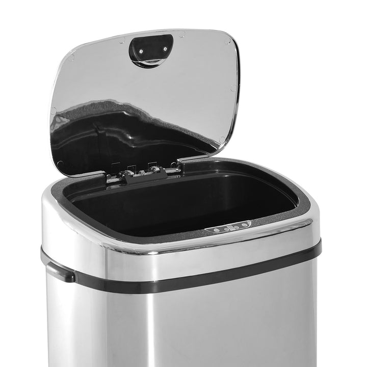 68L Automatic Sensor Lid Steel Kitchen Bin Silver