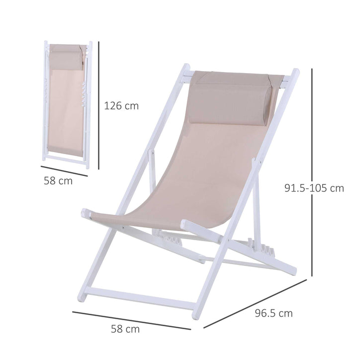 Set of 2 Folding Garden Beach Deck Chairs Deckchairs Seaside Folding Garden Patio Lounger