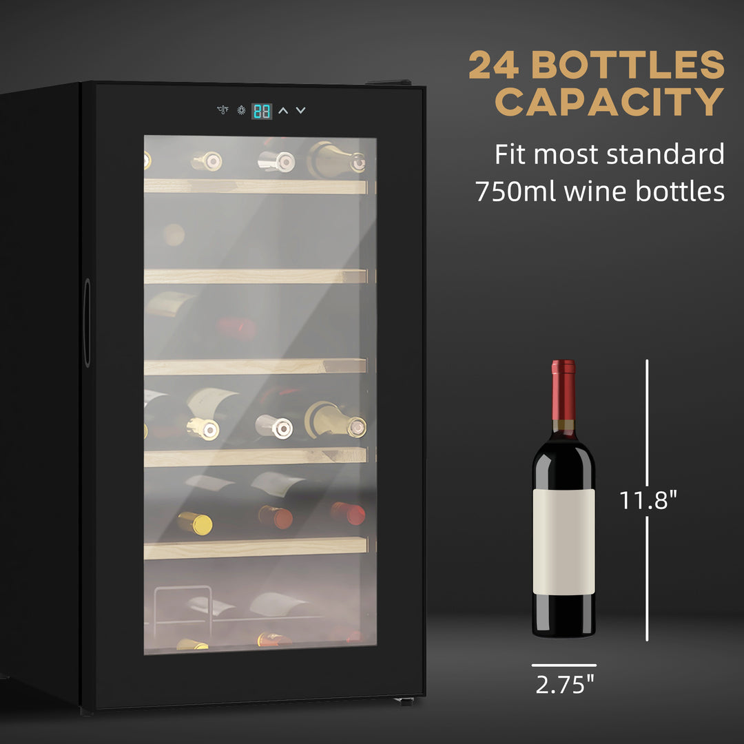 24 Bottles Freestanding Wine Fridge w/ Glass Door