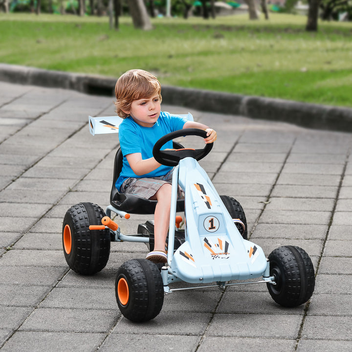 Kids Adjustable Seat PP Pedal Go-Kart Blue/Orange