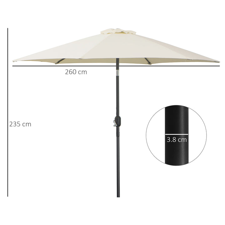 Garden Parasol 2.7m Patio Umbrella with Tilt and Crank Mechanism