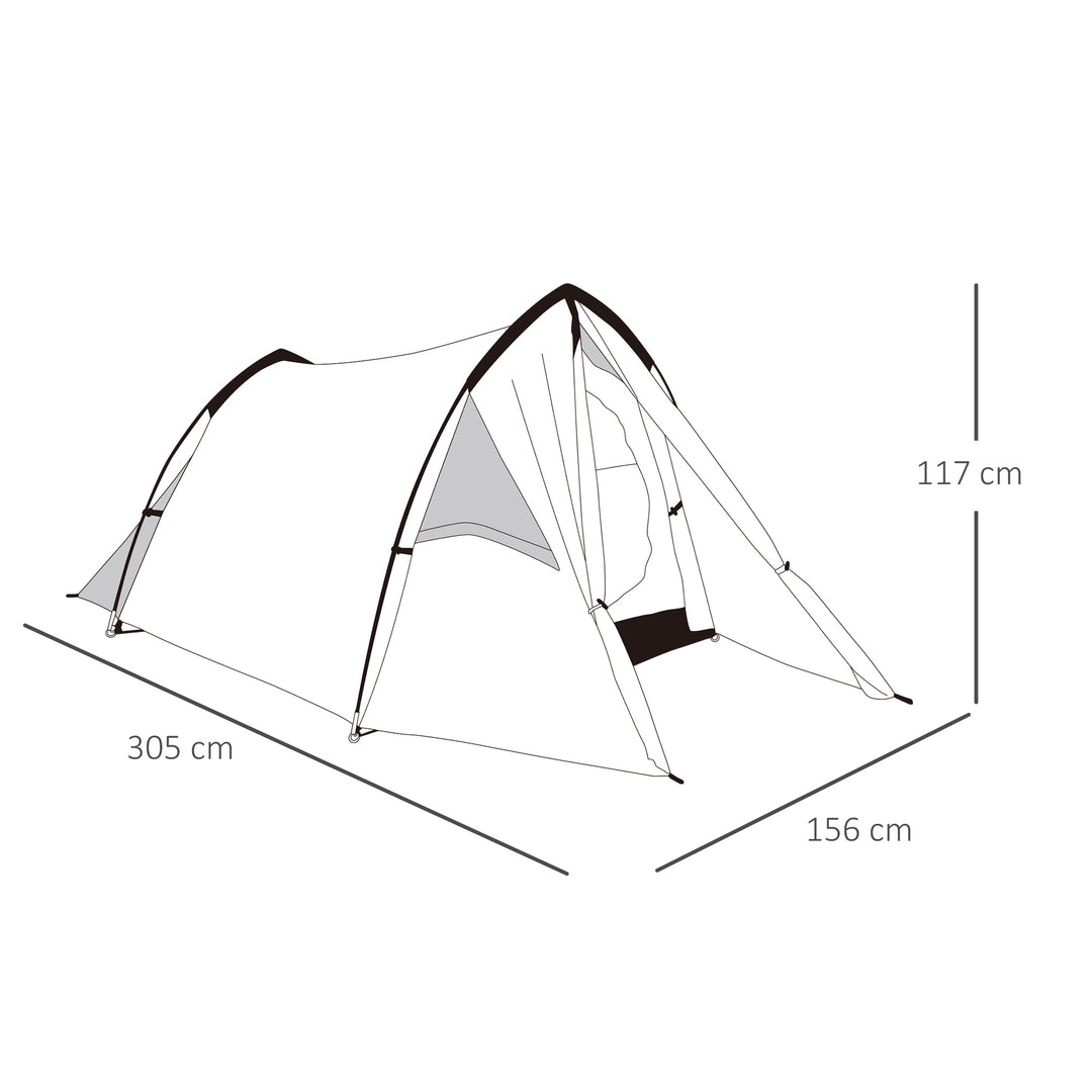 Camping Dome Tent Double Layer Backpacking Tent Large for 1-2 Person w/ Weatherproof Windows Lightweight for Fishing