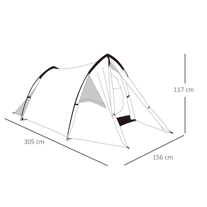 Camping Dome Tent Double Layer Backpacking Tent Large for 1-2 Person w/ Weatherproof Windows Lightweight for Fishing