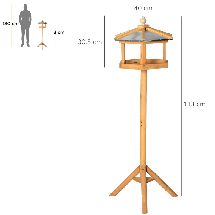 Deluxe Bird Stand Feeder Table Feeding Station Wooden Garden Wood Coop Parrot Stand 113cm High New