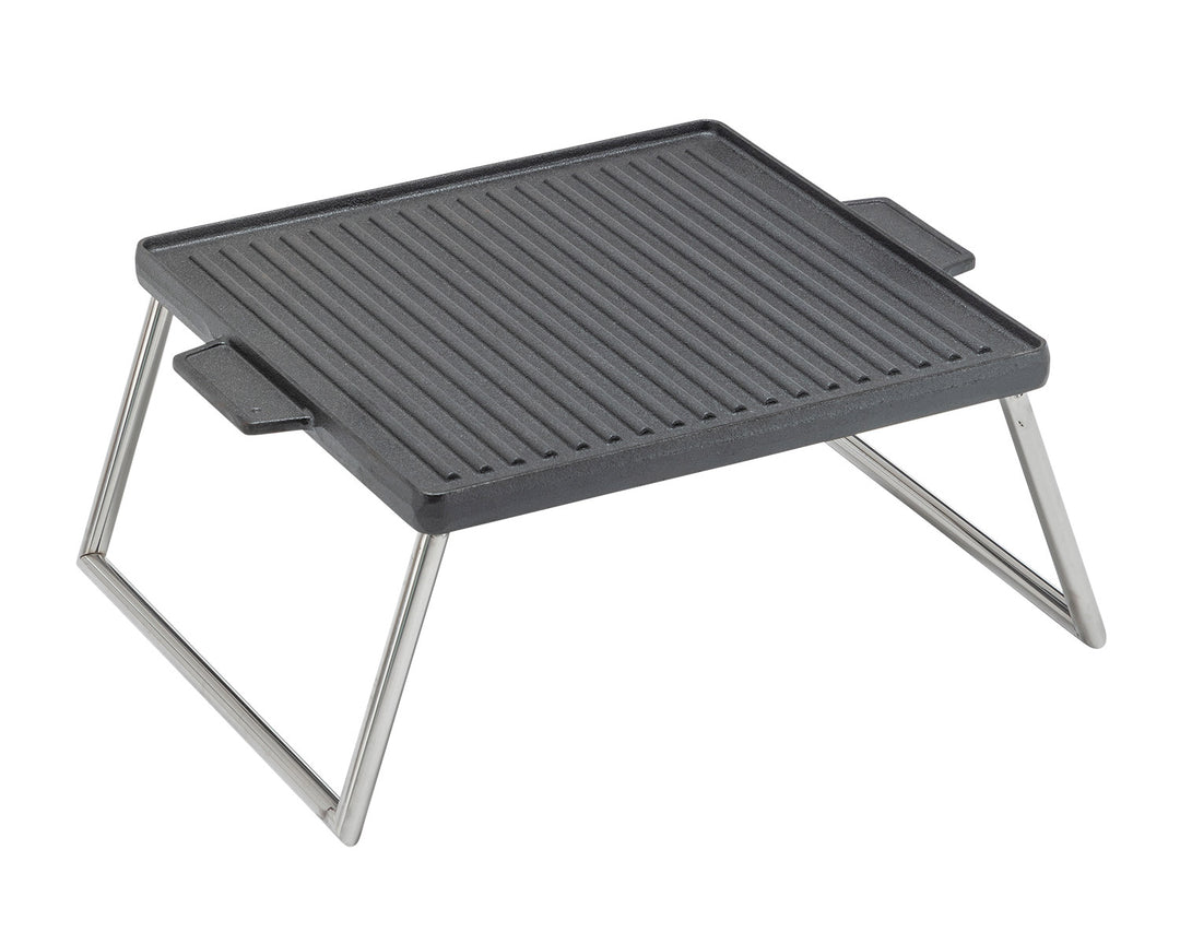 Square Warming Plate with Stand in Grey - Rattan Direct