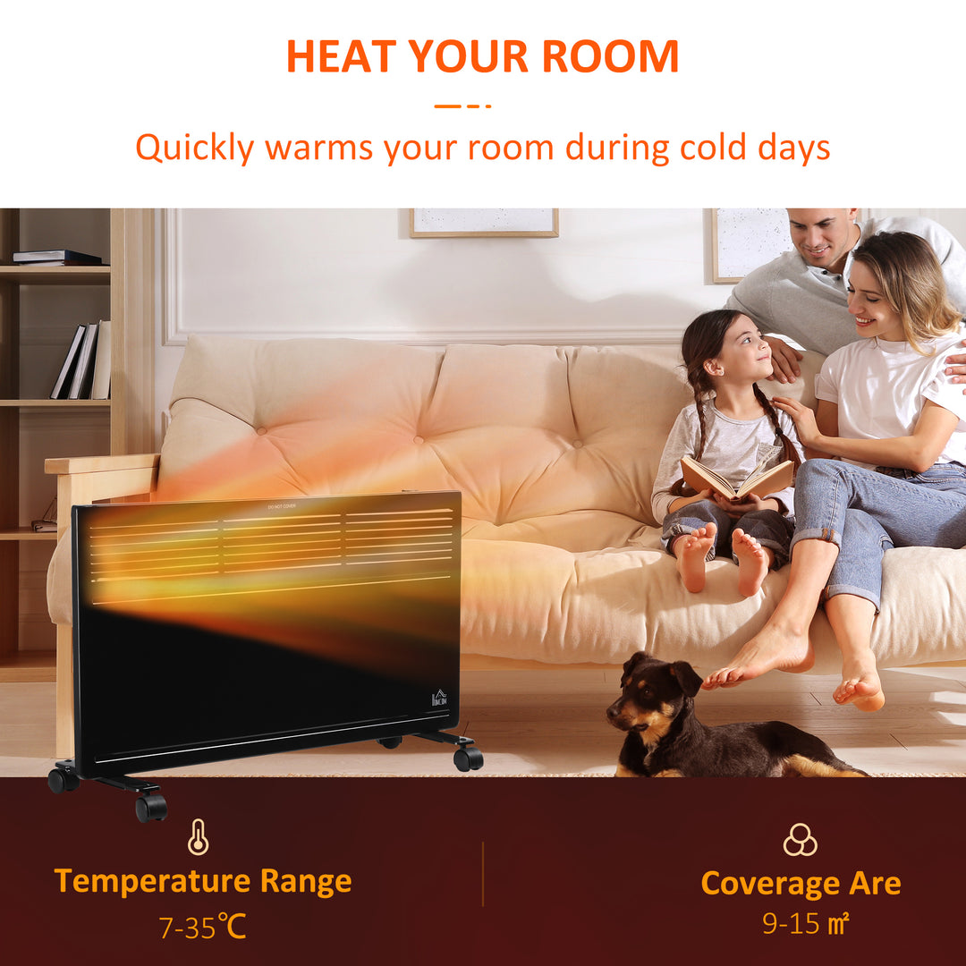 Convector Radiator Heater Freestanding or Wall-mounted Portable Electric Heating with 2 Heat Settings