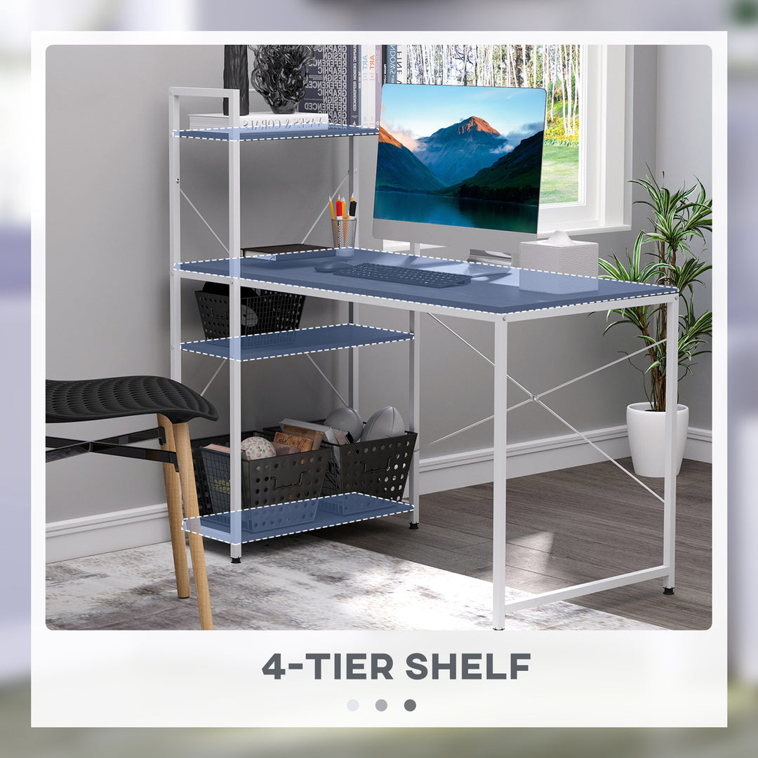 HOMCOM Workstation Wonder: 4-Tier Bookshelf