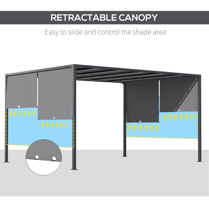 3m x 4m Metal Pergola with Retractable Roof