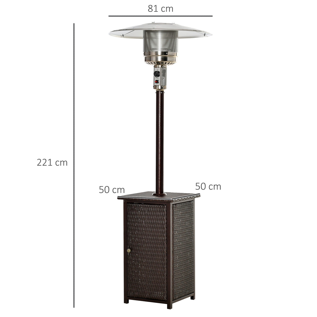 12KW Patio Gas Heater Freestanding Outdoor Garden Heating Rattan Furniture Wicker Table Top