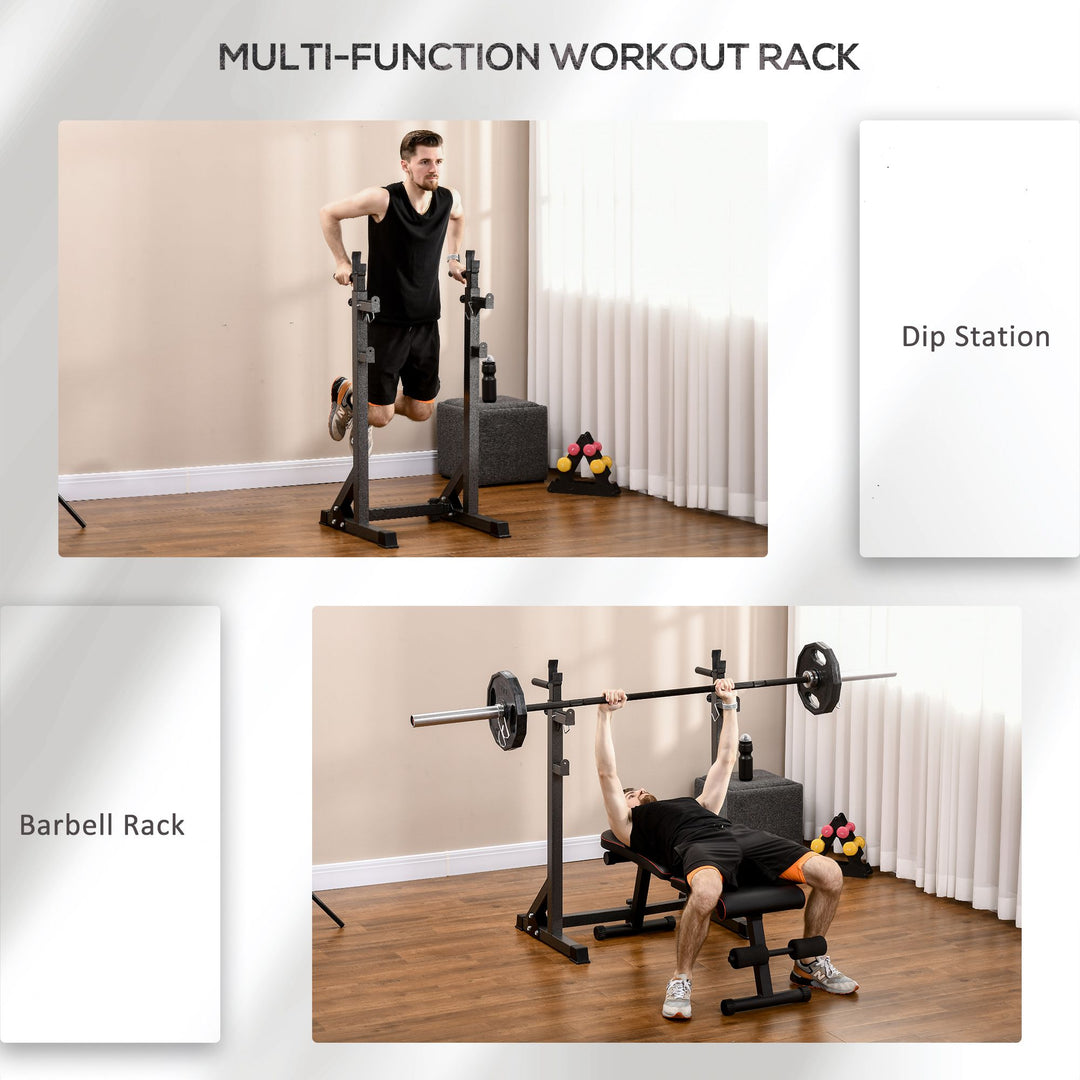 Heavy Duty Barbell Squat Rack with Dip Station