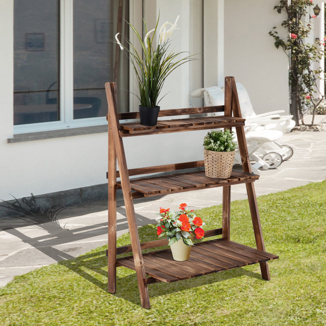 Wooden 3 Tier Folding Flower Pot Stand