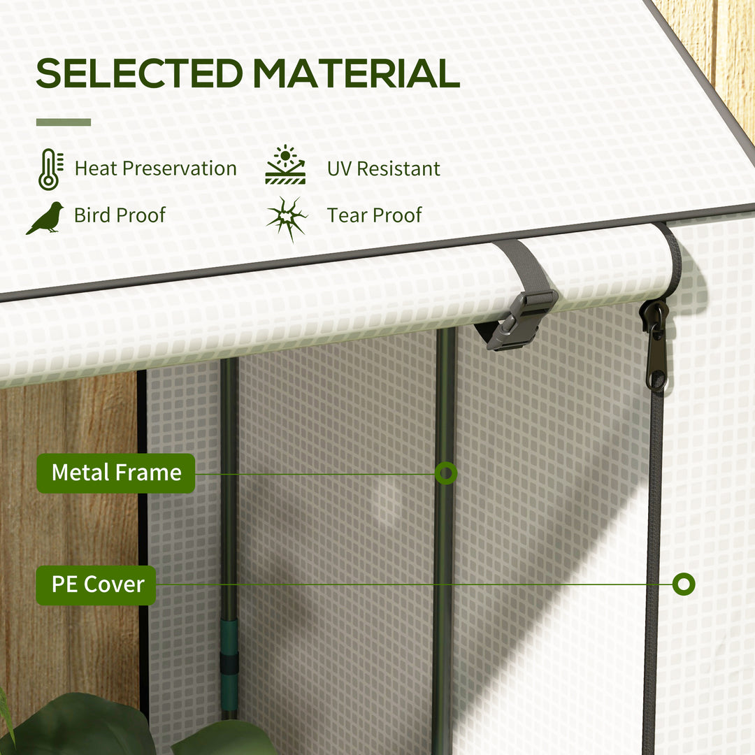 Mini Greenhouse with 4 Wire Shelves Portable Garden Grow House Upgraded Tomato Greenhouse with Roll Up Door and Vents