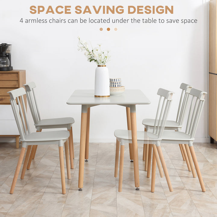 HOMCOM 5-Piece Dining Set with 4 Chairs, Grey https://www.awin1.com/pclick.php?p=36730022783&a=1765756&m=17151 Aosom