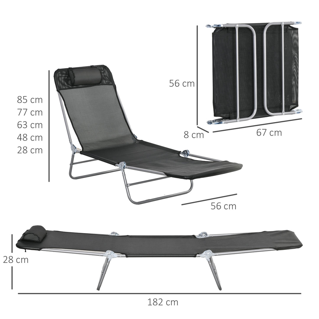 Set of Two Steel Frame Sun Loungers