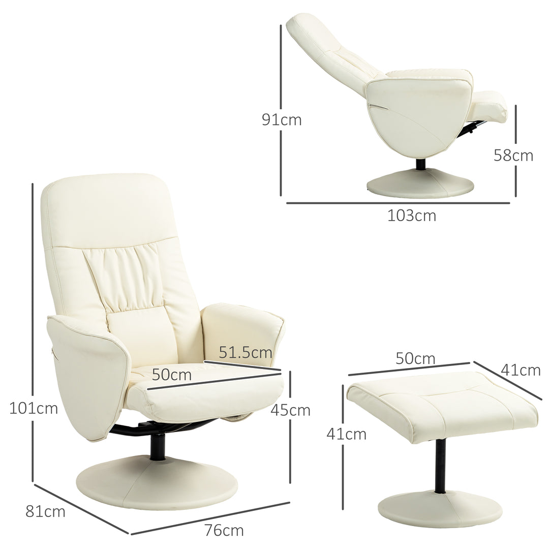 Swivel Recliner Chair with Footstool